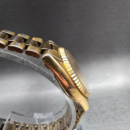 Seiko SQ Watch Women 24mm Gold Dial Gold Tone Daydate Round 3E23-0A60 New Batt3