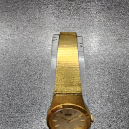 Seiko Watch Women 19mm Champagne Dial Gold Tone 4n00-0661 New Battery