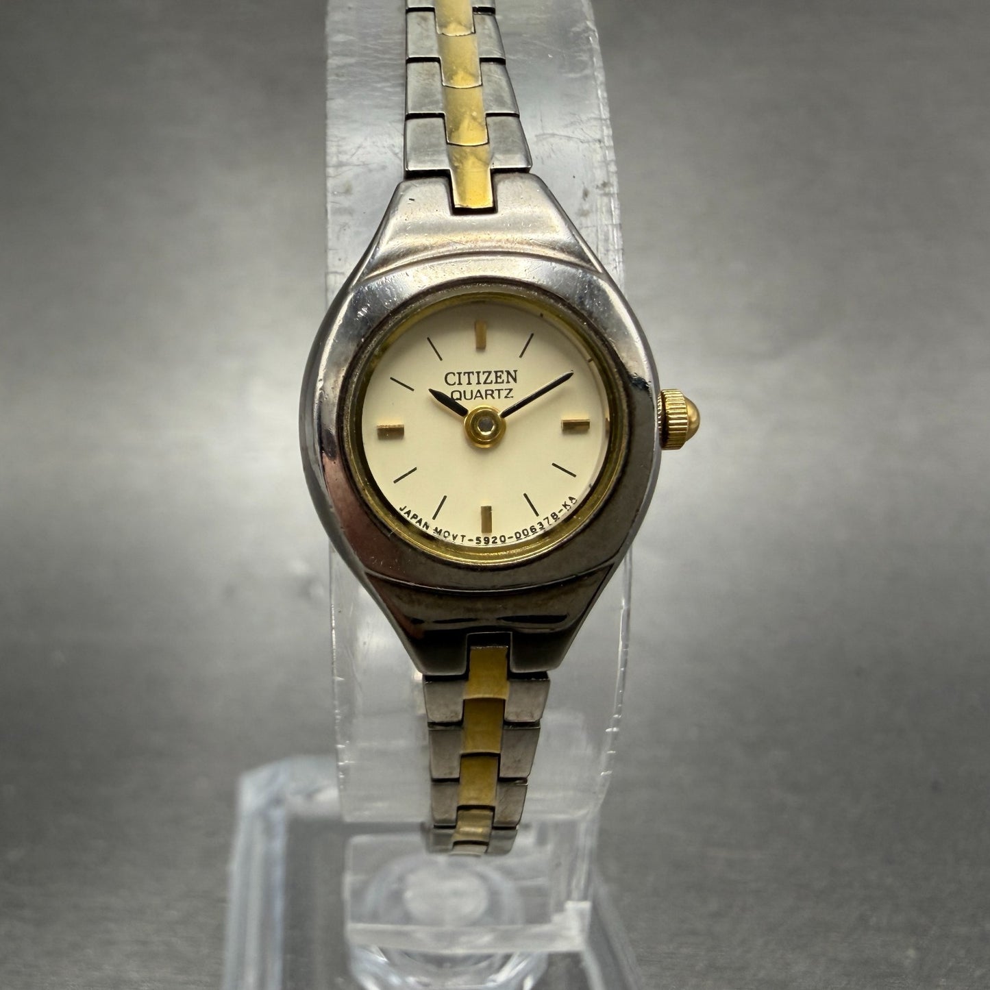 Citizen Watch Women 17mm Cream Dial Two Tone Round 5920-S91531 New Battery ABCD0