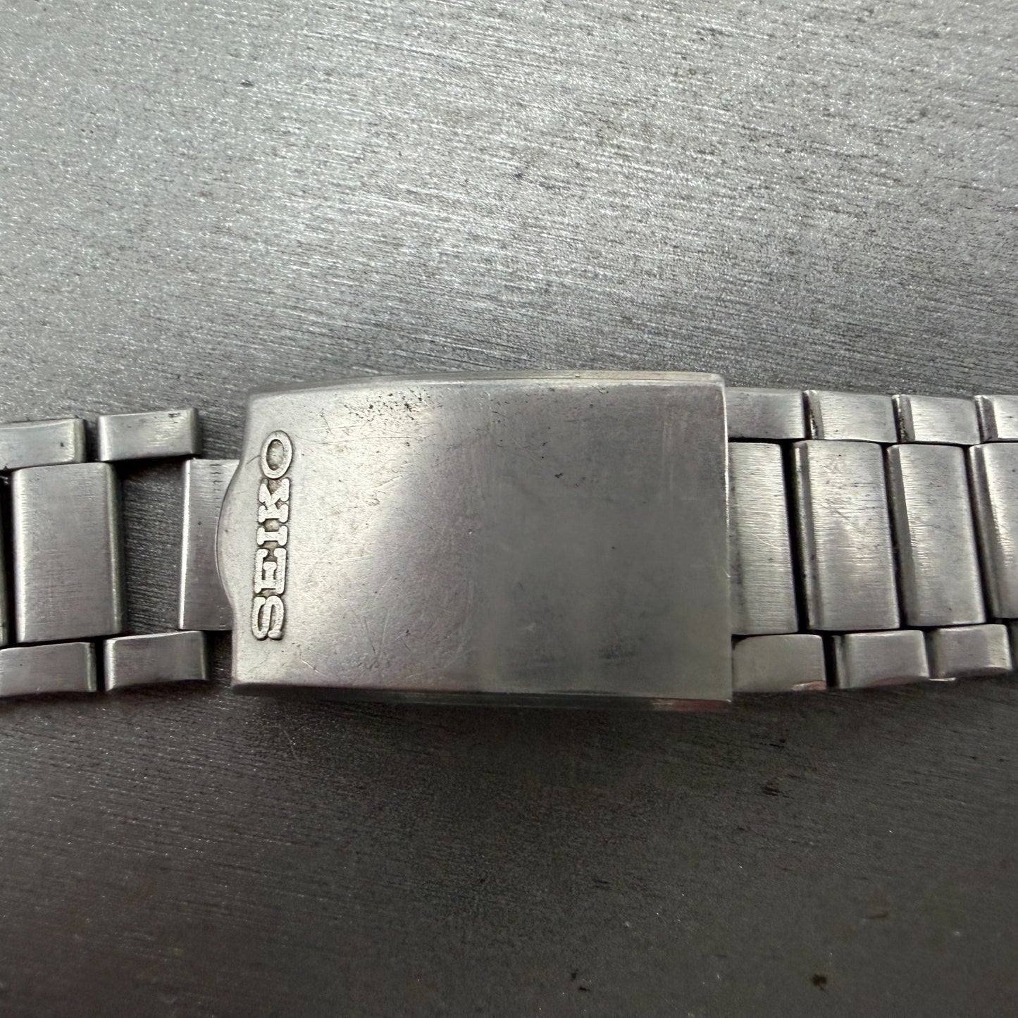 Seiko Bracelet 20mm Stainless Steel Silver Tone Tri Folding Clasp VTG Japan READ3