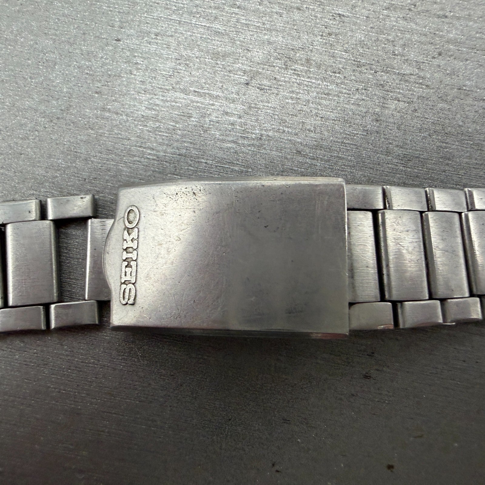 Seiko Bracelet 20mm Stainless Steel Silver Tone Tri Folding Clasp VTG Japan READ3