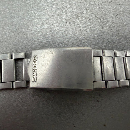 Seiko Bracelet 20mm Stainless Steel Silver Tone Tri Folding Clasp VTG Japan READ3