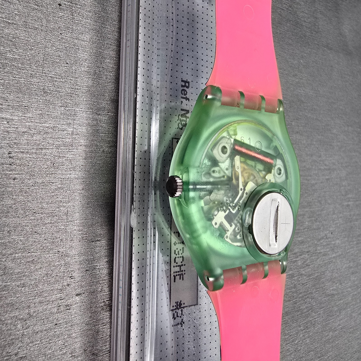 Swatch Frische Fische Watch Men 34mm Blue Dial Green Case GG116 New Battery NOS12