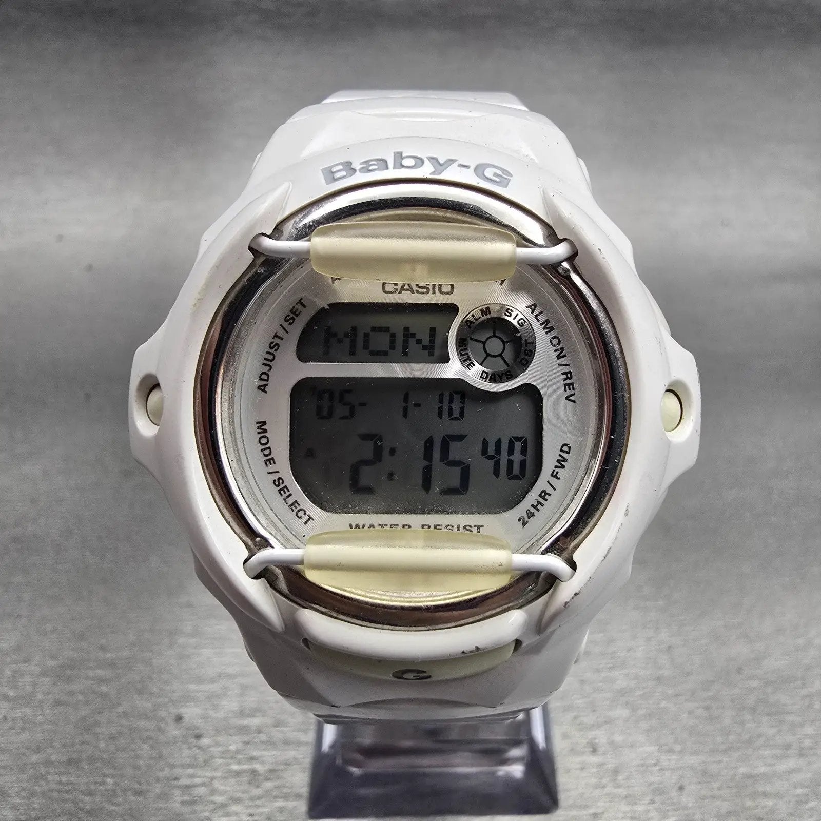 Casio Baby-G BG-169R Watch Women 42mm White Dial White Tone Alarm Chrono New Bat0