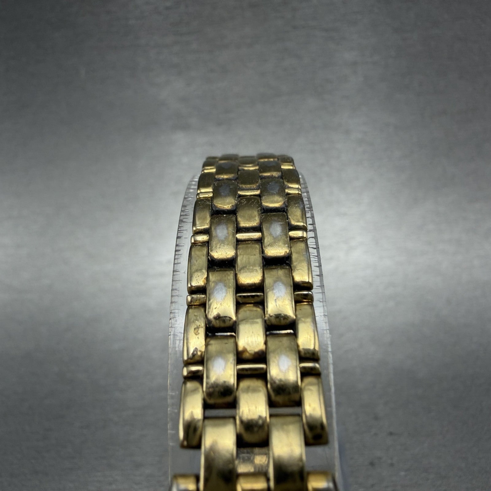 Seiko Watch Women 24mm Gold Dial Gold Tone Date Round 7N82-0071 New Battery ABC4