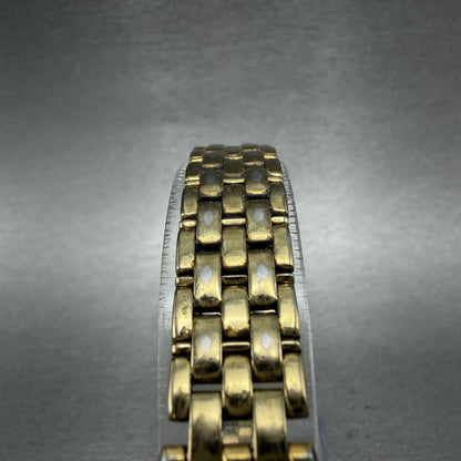 Seiko Watch Women 24mm Gold Dial Gold Tone Date Round 7N82-0071 New Battery ABC4