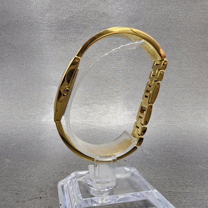 Bulova Tank Watch Women 15mm Silver Dial Gold Tone 97T46 New Battery READ!!!!!!!6