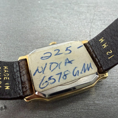 Seiko Watch Women 18mm Brown Dial Gold Tone Octagon 2C20-5509 New Battery NOS9