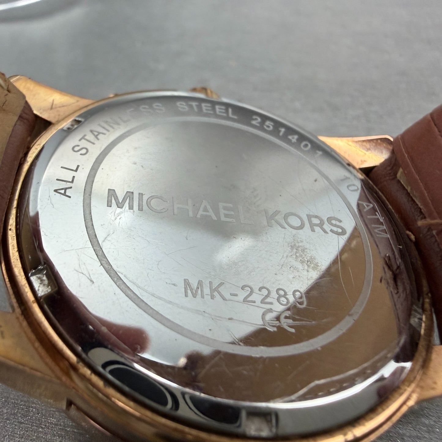 Michael Kors Mercer Watch 42mm Women Silver Dial Rose Gold Chrono New Battery10