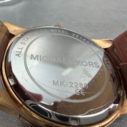 Michael Kors Mercer Watch 42mm Women Silver Dial Rose Gold Chrono New Battery10