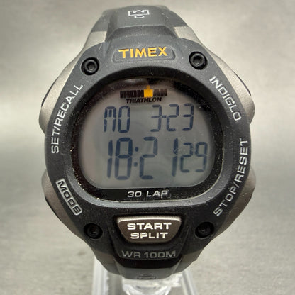 Timex Ironman Triathlon Watch Men 38mm Digital Gray  Alarm Chrono New BatteryLP0
