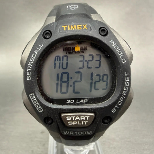 Timex Ironman Triathlon Watch Men 38mm Digital Gray  Alarm Chrono New BatteryLP0