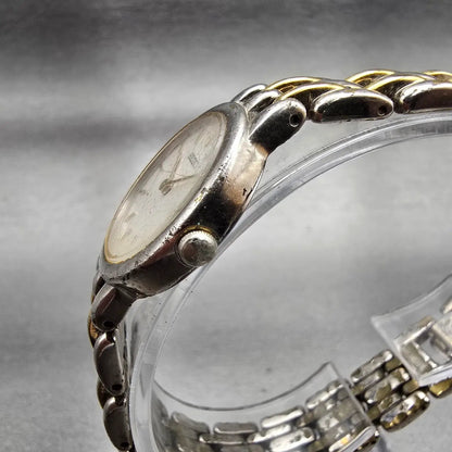 Seiko Watch Women 24mm Silver Dial Two Tone Round V700-6379 New Battery Vintage2