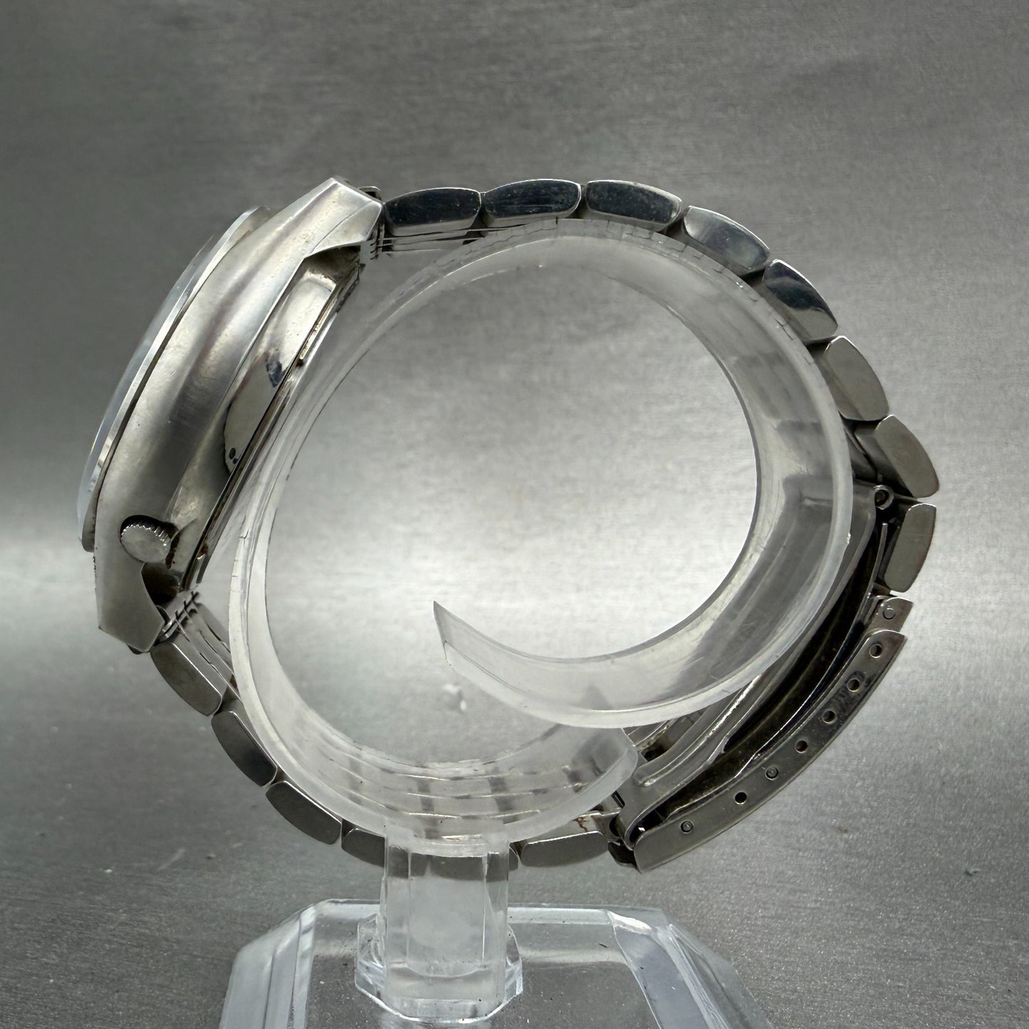 Citizen Electronic Cosmotron Watch Men 38mm Silver Dal Steel Daydate New Battery6