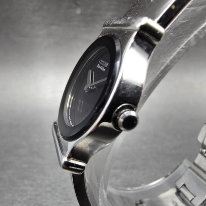 Citizen Eco-Drive Watch Women 22mm Black Dial Silver Tone B023-S053188 Runs2