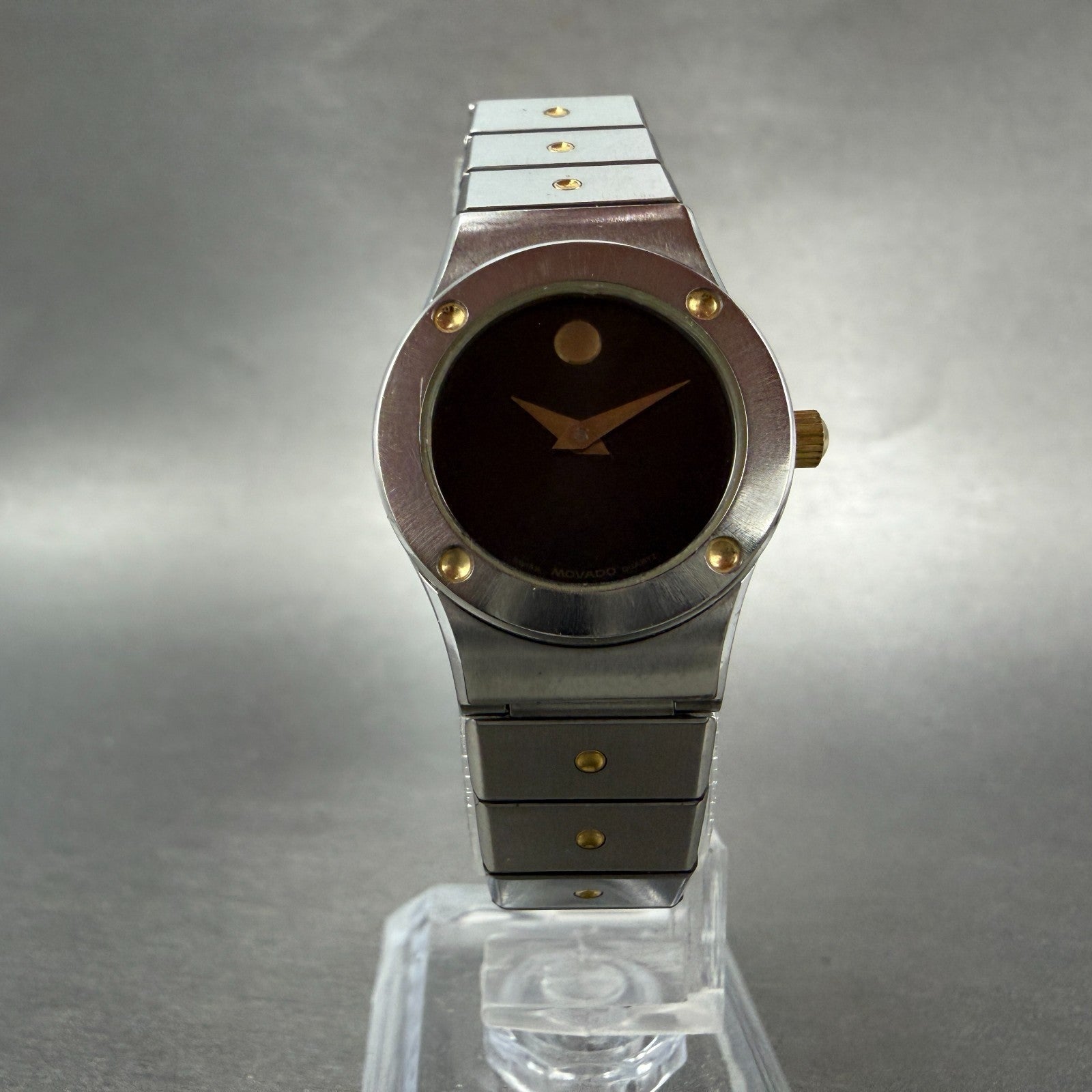 Movado Museum Watch Women 23mm Black Dial Two Tone 86.A1.836C New Battery5