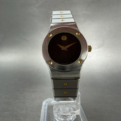 Movado Museum Watch Women 23mm Black Dial Two Tone 86.A1.836C New Battery5