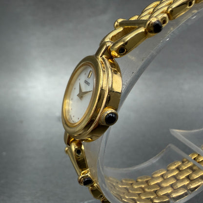 Seiko Watch Women 19mm MOP Dial Gold Tone Round 4N00-0588 New Battery Bracelet2