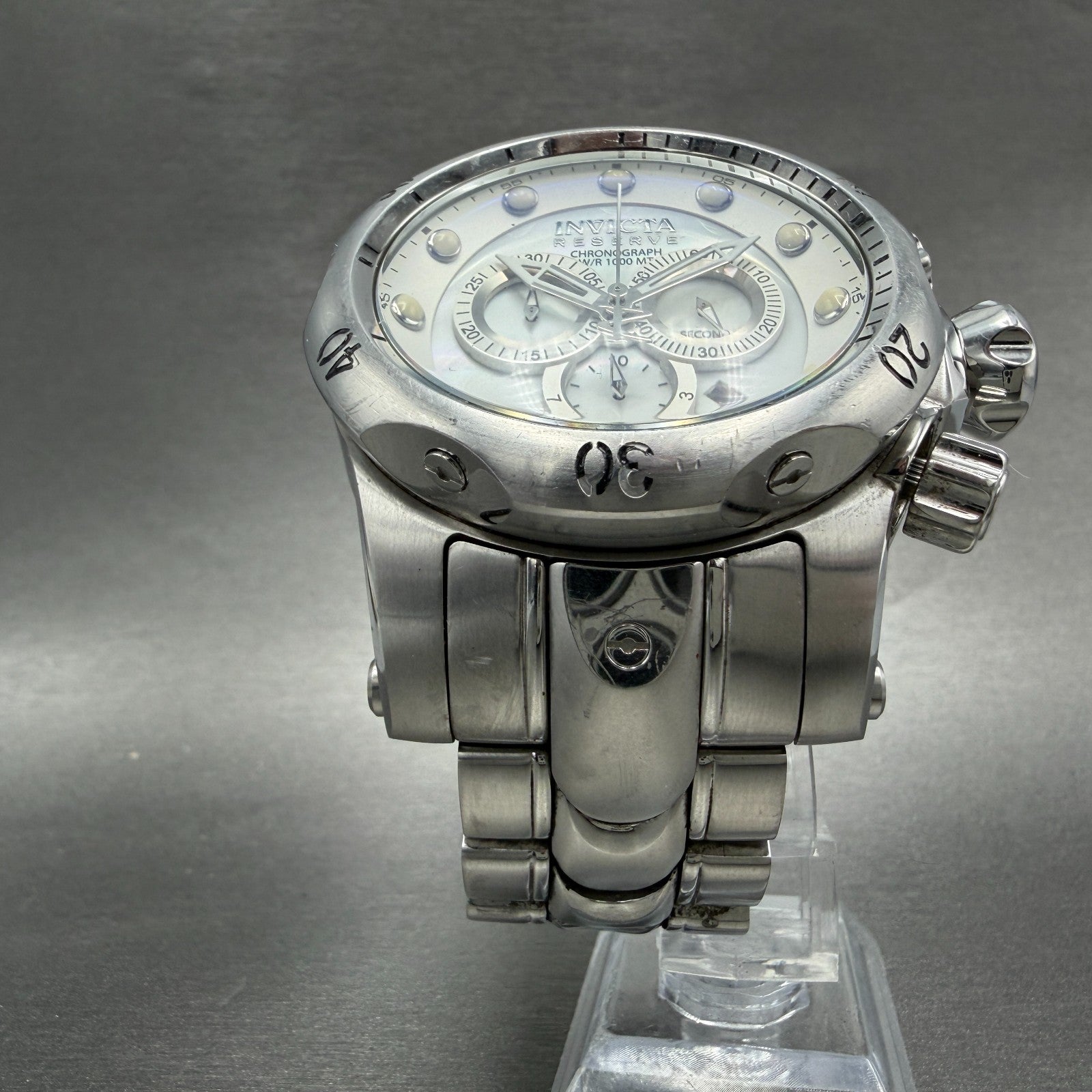 Invicta Reserve Venom Chrono Watch Men 51mm MOP Dial Steel Date 13912 New Batt5