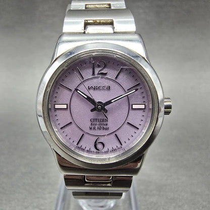 Citizen Eco-Drive Wicca Watch Women 24mm Purple Dial Silver Round Works JDM0