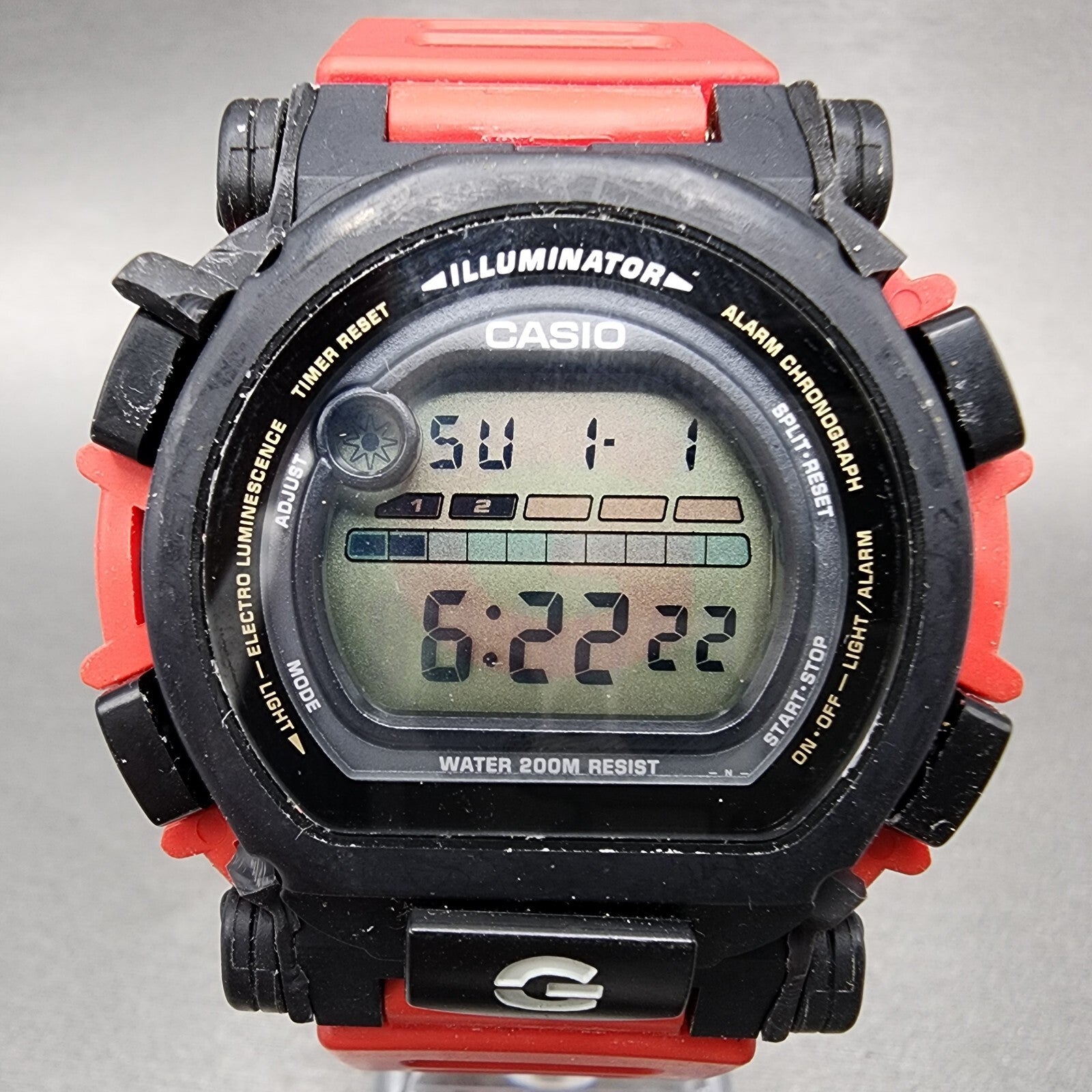 Casio GShock DW003 Watch Men 44mm Digital Black Red Round READ!!! New Battery1