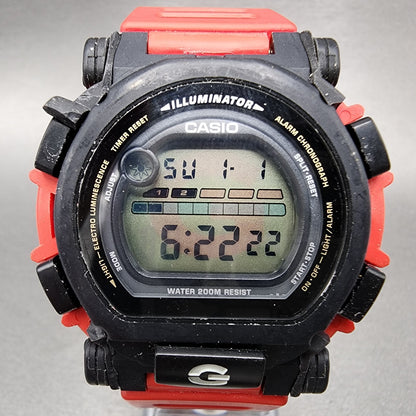 Casio GShock DW003 Watch Men 44mm Digital Black Red Round READ!!! New Battery1