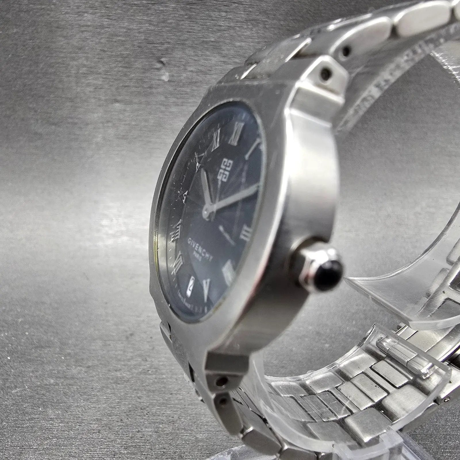 Givenchy Watch Women 32mm Black Dial Steel Date Round New Battery VTG2