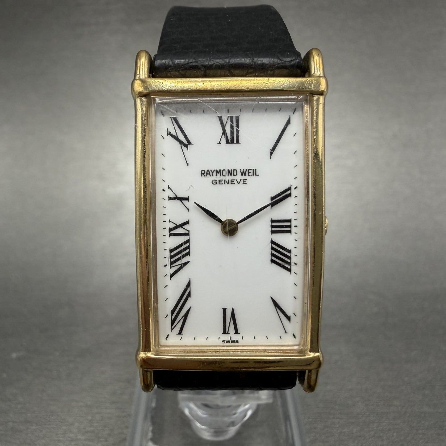 Raymond Weil Tank Watch Women 22mm White Dial Gold Plated Rectangle 5742 Newbatt0
