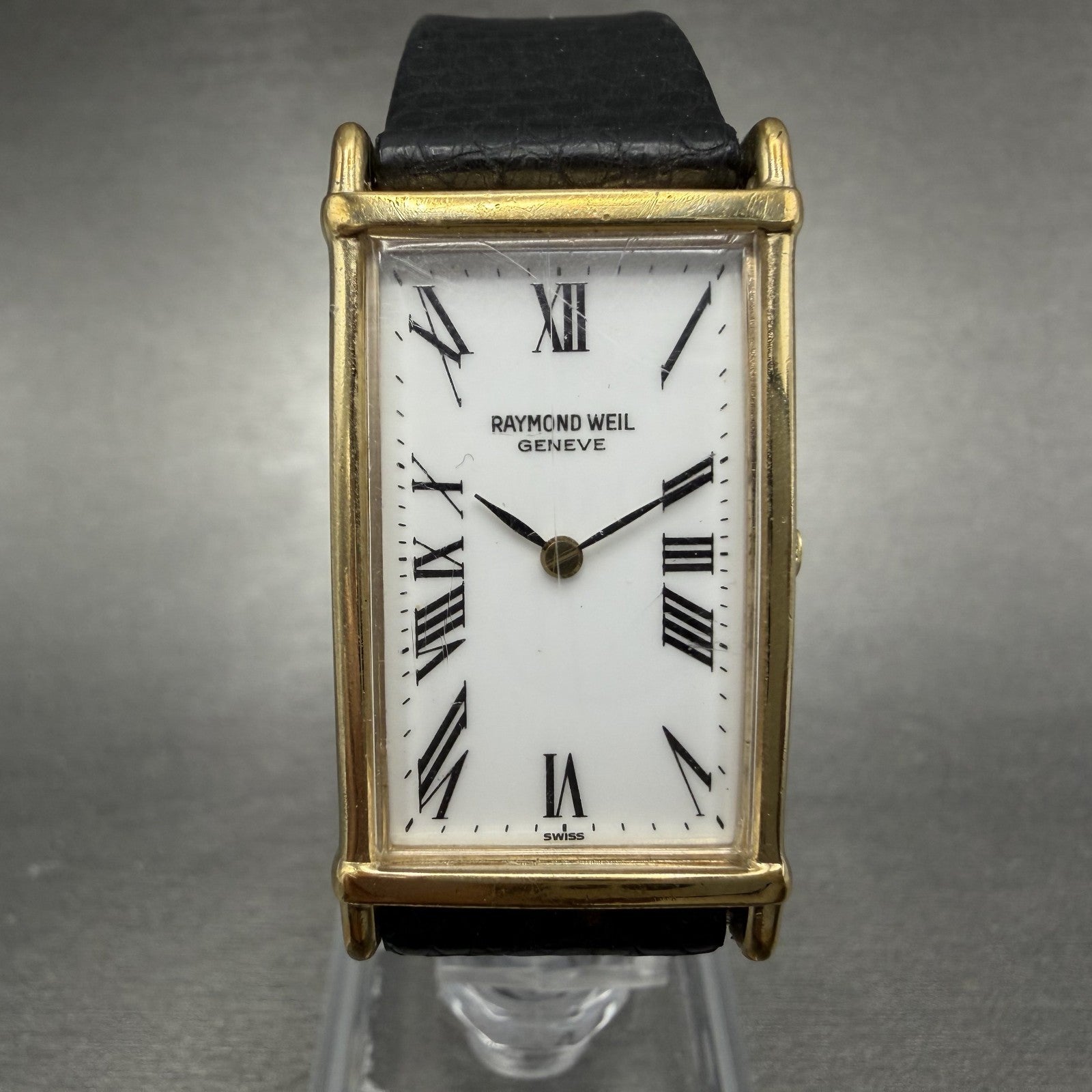Raymond Weil Tank Watch Women 22mm White Dial Gold Plated Rectangle 5742 Newbatt0
