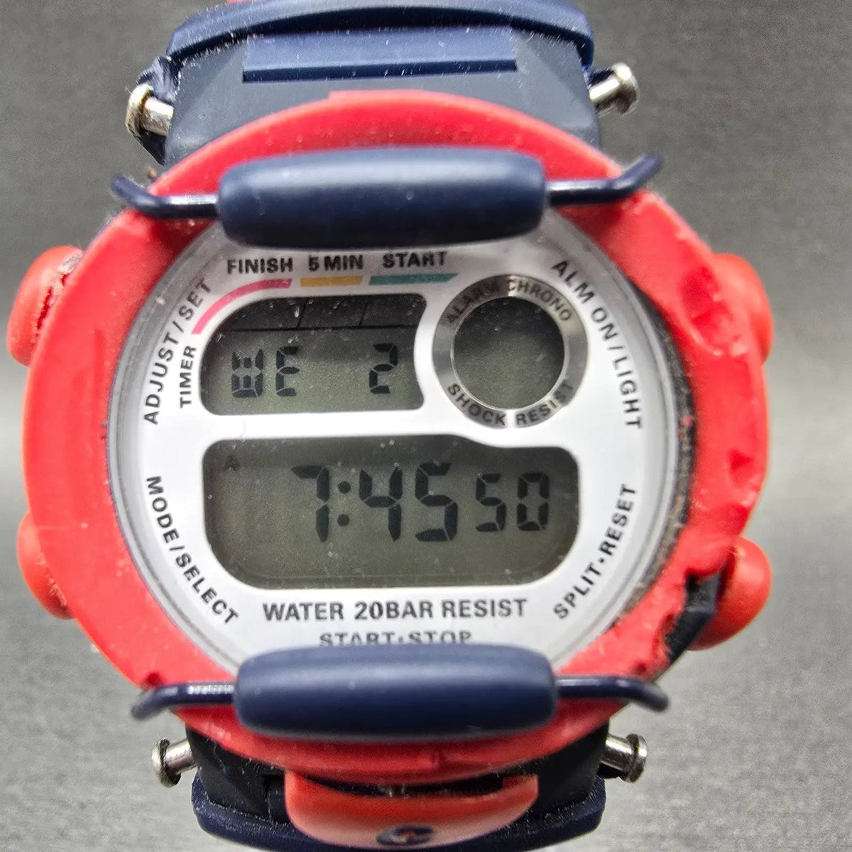 Casio Baby-G BG-370 Watch Women 34mm Blue Red Digital Alarm Chronograph New batt1