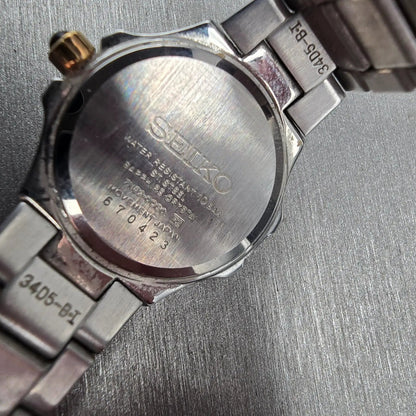 Seiko Coutura Watch Women 26mm MOP Dial Two Tone Date Gemmed 7N82-0CG0 New Batt10