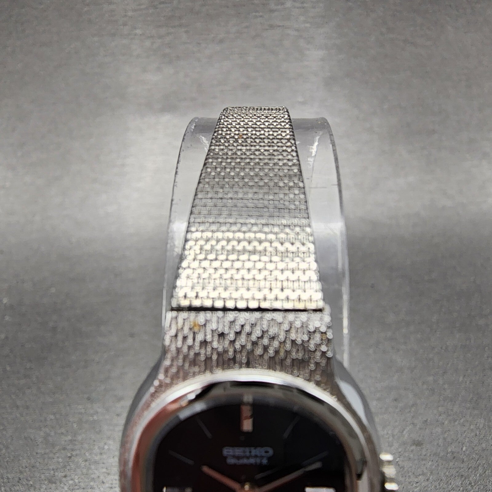 Seiko Watch Women 20mm Black Dial Silver Tone Oval 23205359 New Battery4