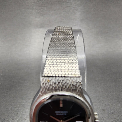 Seiko Watch Women 20mm Black Dial Silver Tone Oval 23205359 New Battery4