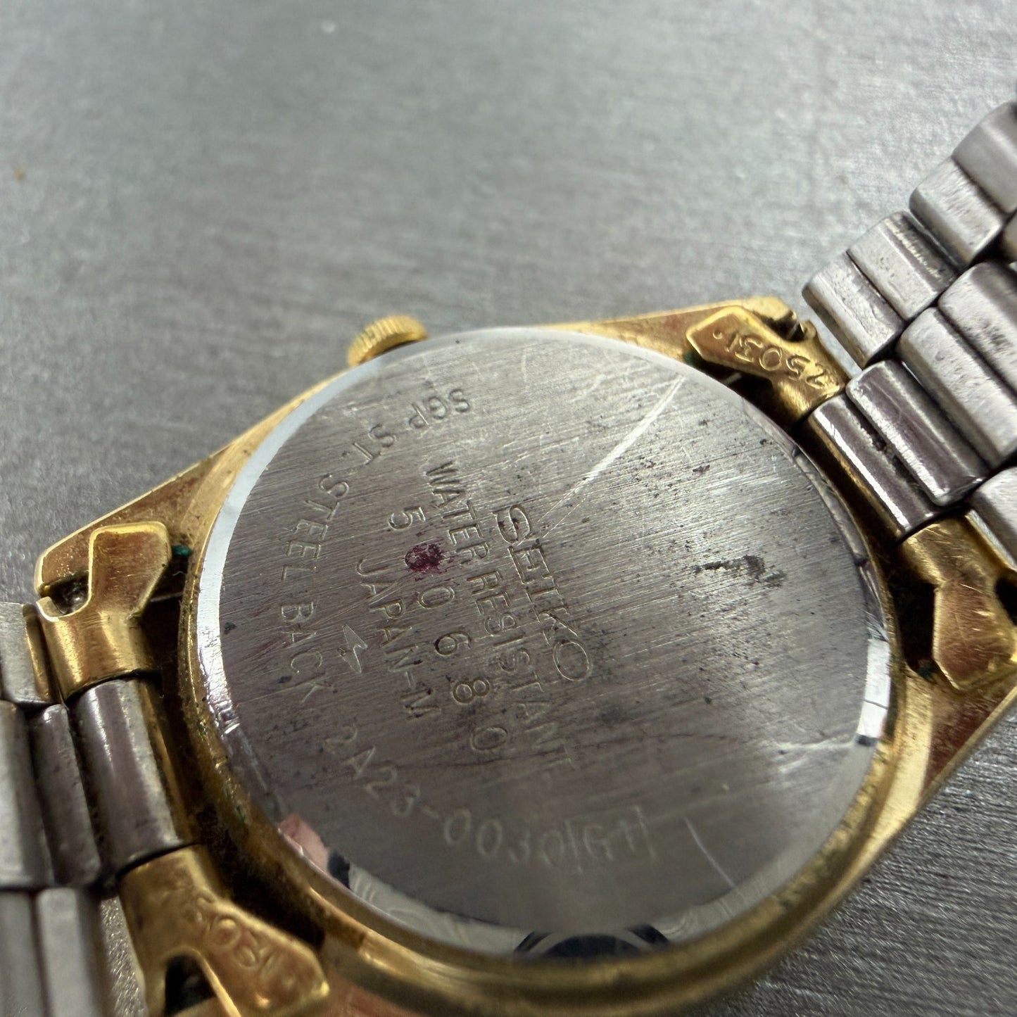 Seiko SQ Watch Women 24mm Champagne Dial Gold Tone Daydate 2a23-0030 New BattLPA9