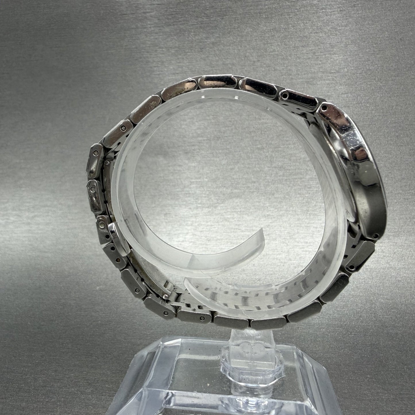 Wittnauer Watch Women 26mm Black Dial Steel Diamond Accents Round New Battery8
