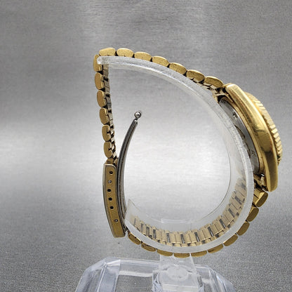 Seiko SQ Watch Women 24mm Champagne Dial Gold Tone Daydate 3e230a69 New Battery8