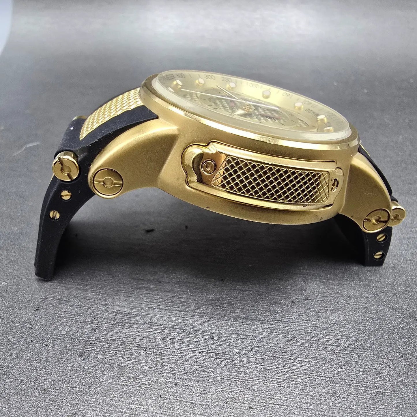 Invicta S1 Chronograph Watch Men 48mm Champagne Dial Gold Tone Date 0899 New Bat5