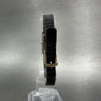 Seiko Tank Watch Women 12mm Champagne Dial Gold Tone 2E205239 New Battery7