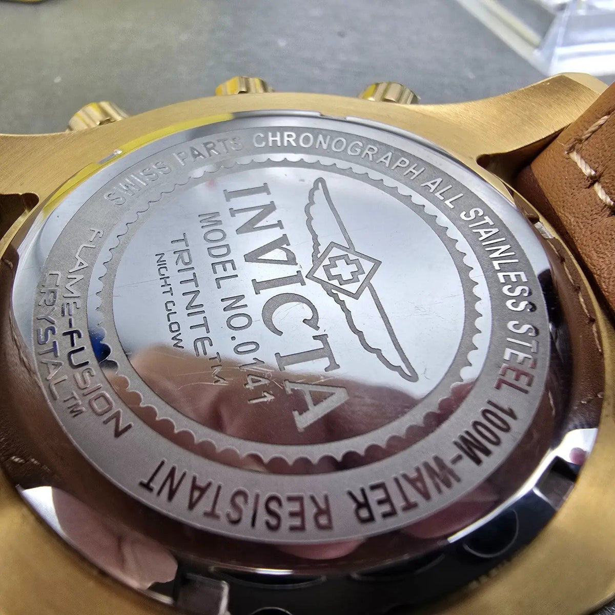 Invicta Sea Spider Chronograph Watch Men 50mm Green Dial Gold Date 0141 New Batt10