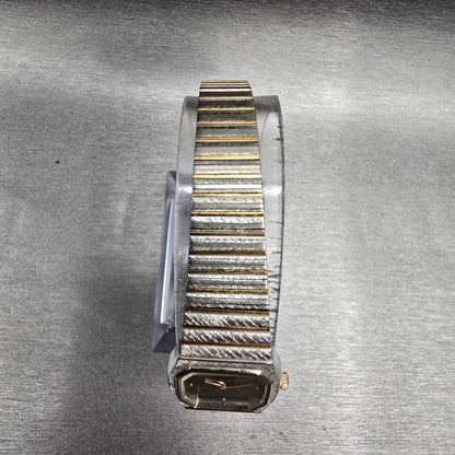 Seiko Watch Women 17mm Silver Dial Two Tone Octagon 7320-5490 New Battery VTG4