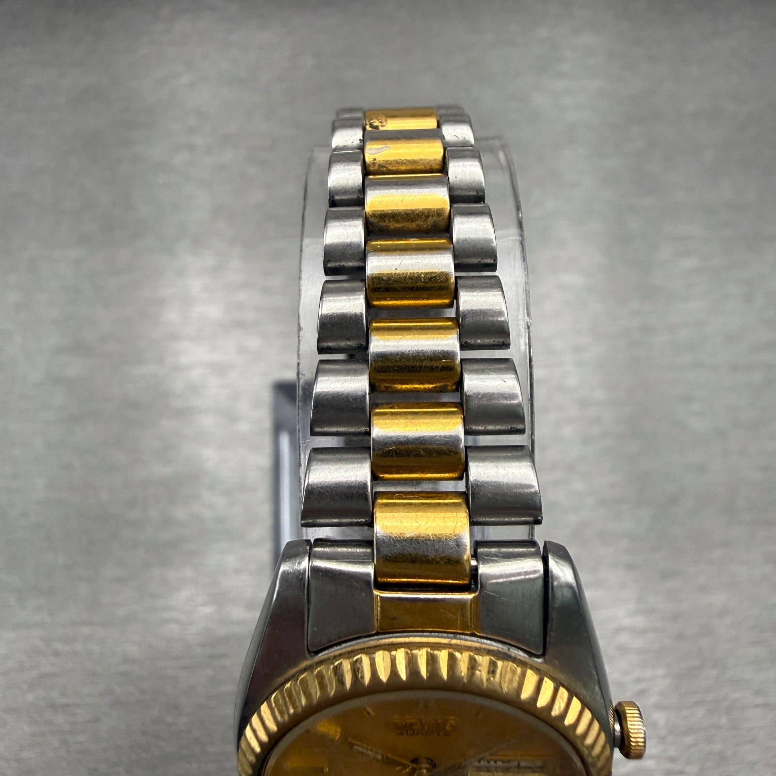 Seiko Watch Women 24mm Gold Dial Two Tone Daydate Round 7N83-0041 New Battery4