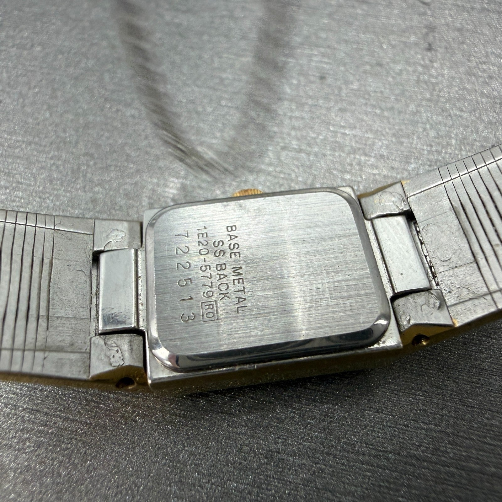 Seiko Tank Watch Women 13mm Black Dial Two Tone Rectangle 1E20-5779 New Battery9