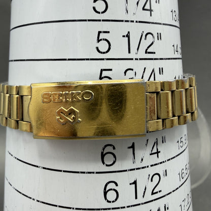 Seiko SQ Watch Women 24mm Champagne Dial Gold Tone Daydate 2a23-0030 New Batt AB10