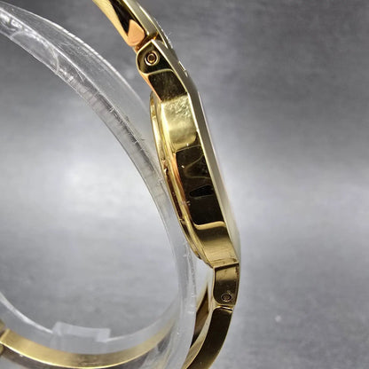 Movado Amorosa Watch Women 24mm Black Dial Gold Diamond Accents New Battery JKJ3