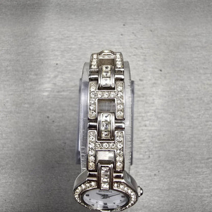 Bulova Watch Women 19mm White Dial Silver Tone Gemmed Round 96T21 New Battery4