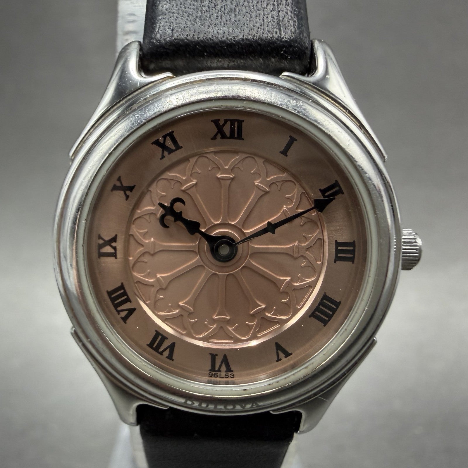 Bulova Watch Women 24mm Pink Dial Steel Round Smithsonian 96L53 New Battery1