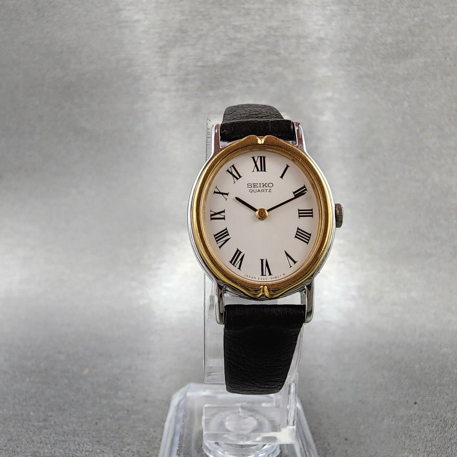Seiko Watch Women 21mm White Dial Two Tone Oval 23206530 New Battery5