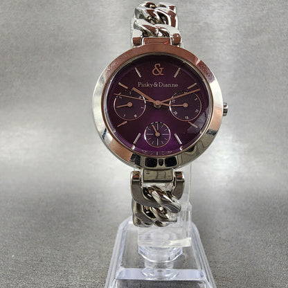 Seiko Pinky & Dianne Watch Women 32mm Purple Dial Steel Daydate Round New Batt