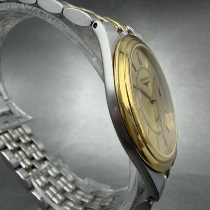 Longines Master Piece Watch Men 32 Gold Dial Two Tone Date Round 7283 New batt3