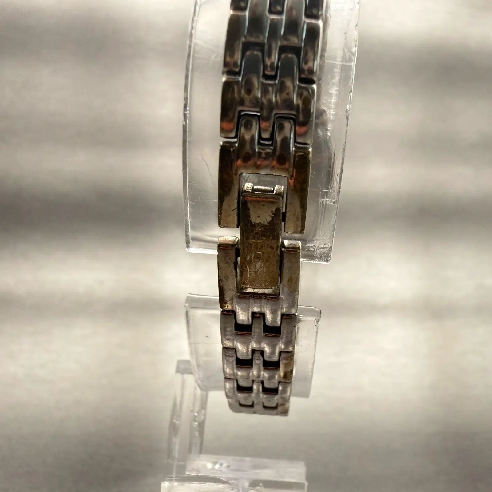 Citizen Watch Women 16mm Silver Dial Silver Gemmed Rectangle New Battery VTG7